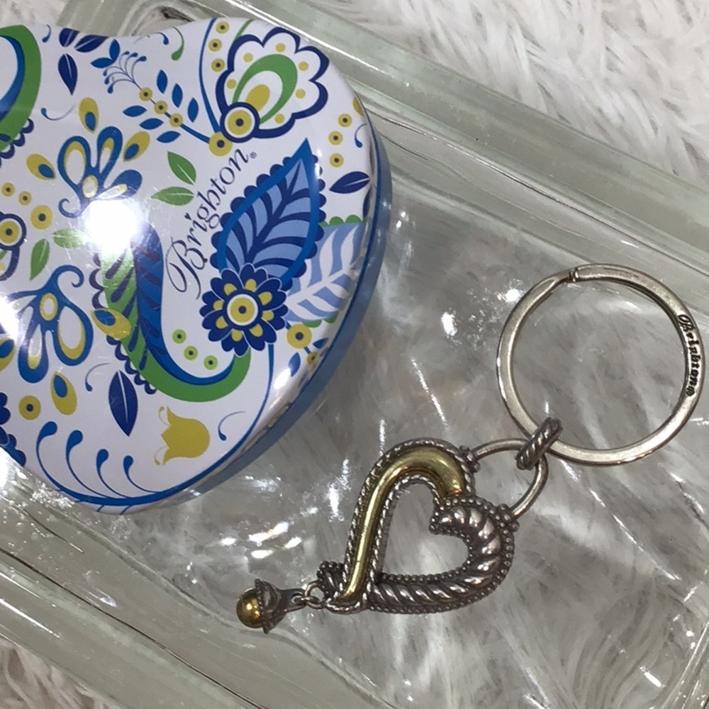 Brighton silver/gold heart key ring